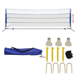 vidaXL Badmintonnett med fj&aelig;rballer 500x155 cm