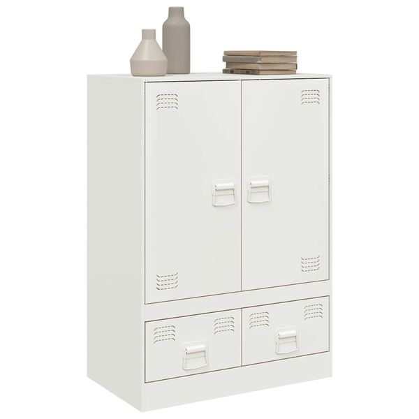 vidaXL Highboard hvit 67x39x95 cm st&aring;l