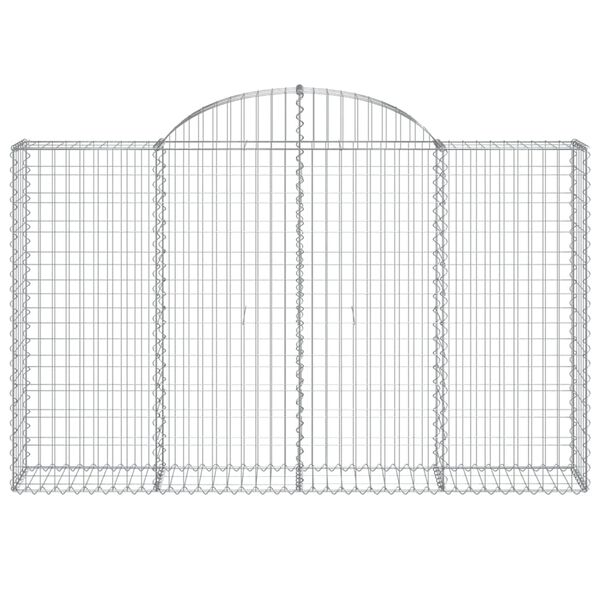 vidaXL Gabionkurver buede 8 stk 200x30x120/140 cm galvanisert jern