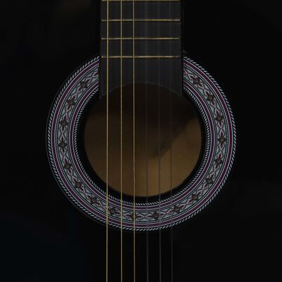 vidaXL Klassisk gitar for nybegynnere og barn 3/4 36" svart