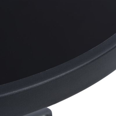 vidaXL Hagebord svart 80 cm stål og glass