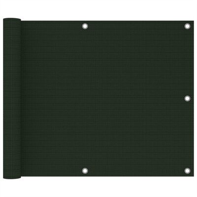 vidaXL Balkongskjerm mørkegrønn 75x500 cm HDPE