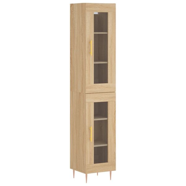 vidaXL Highboard sonoma eik 34,5x34x180 cm konstruert tre
