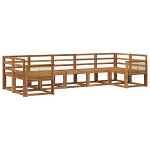 vidaXL Utend&oslash;rs sofa-sett 7 pcs Naturlig Solid akasietre