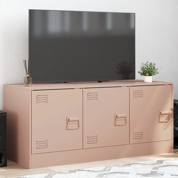 vidaXL TV-benk rosa 99x39x44 cm stål