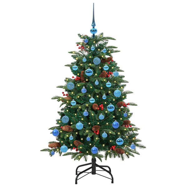 vidaXL Kunstig juletre med 150 LED gr&oslash;nn 150 cm PVC og Metall og Plast