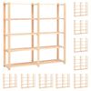 vidaXL Lagringshyller 5 etasjer 10stk 170x38x170 heltre furu 500kg