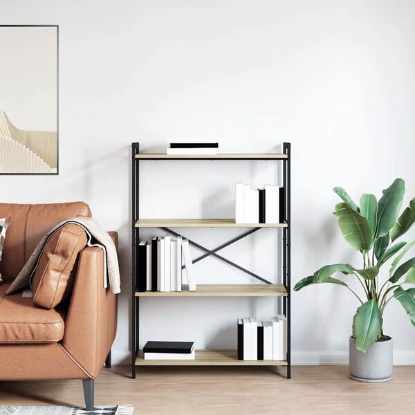 vidaXL Bokhylle Sonoma eik 80 x 30 x 120 cm Konstruert tre