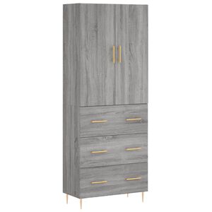 vidaXL Highboard gr&aring; sonoma 69,5x34x180 cm konstruert tre