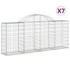 vidaXL Gabionkurver buede 7 stk 200x30x80/100 cm galvanisert jern