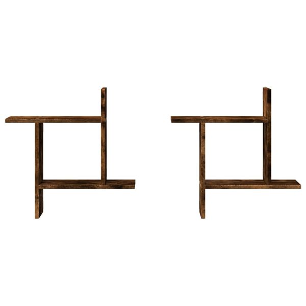 vidaXL Vegghyller 2 stk r&oslash;kt eik 50x12x50 cm konstruert tre