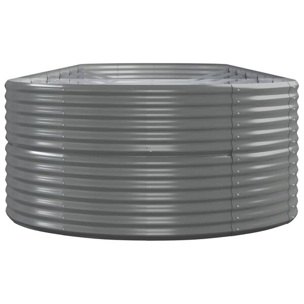 vidaXL Høybed pulverlakkert stål 510x140x68 cm grå