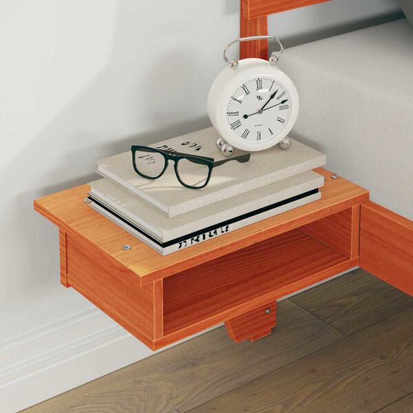 vidaXL Sengestamme med hodegjerde Vokset Brun 200 x 200 cm Massiv furu