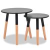 vidaXL Sidebord sett 2 deler heltre furu svart