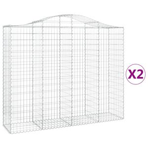 vidaXL Gabionkurver buede 2 stk 200x50x160/180 cm galvanisert jern