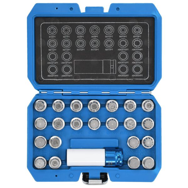 vidaXL Pipesett for låsebolter i 23 deler for VAG