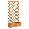 vidaXL Plantekasse med espalier brun 90x35x180 cm heltre gran