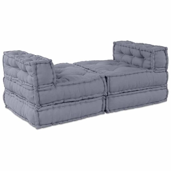 vidaXL Modulsofa 4 pcs Grå stoff