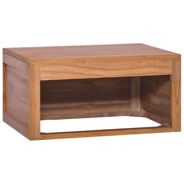 vidaXL Veggmontert baderomsskap 60x45x30 cm heltre teak