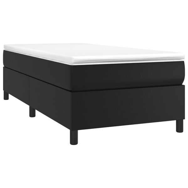 vidaXL Boxspring-sengeramme svart 90x190 cm Single kunstskinn