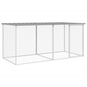 vidaXL Kyllingbur med tak lysegr&aring; 203x98x90 cm galvanisert st&aring;l