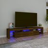 vidaXL TV-benk med LED-lys brun eik 200 x 36,5 x 40 cm