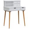 vidaXL Sminkebordsett FAUSKE 2 stk. Hvit 76 x 50 x 103,5 cm