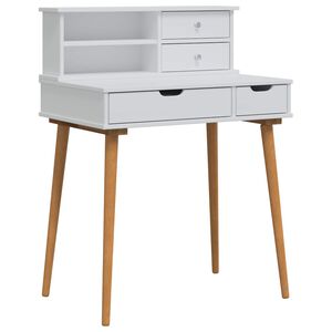 vidaXL Sminkebordsett FAUSKE 2 stk. Hvit 76 x 50 x 103,5 cm