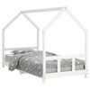 vidaXL Barnesengeramme hvit 90x200 cm heltre furu