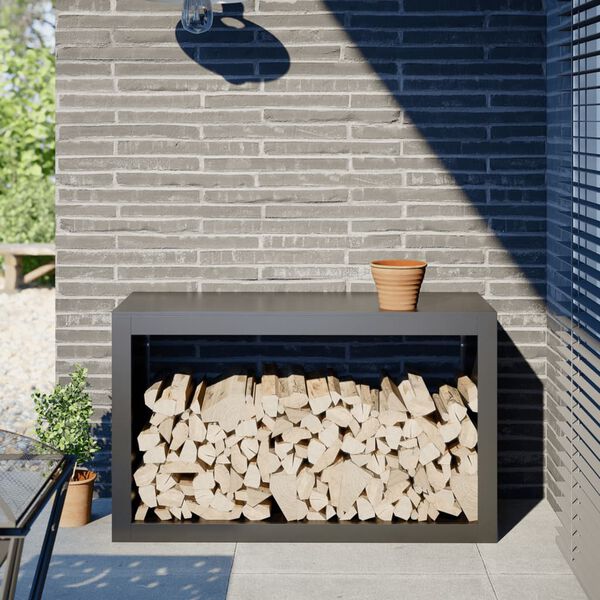 vidaXL Vedstativ antrasitt 100x40x60 cm st&aring;l