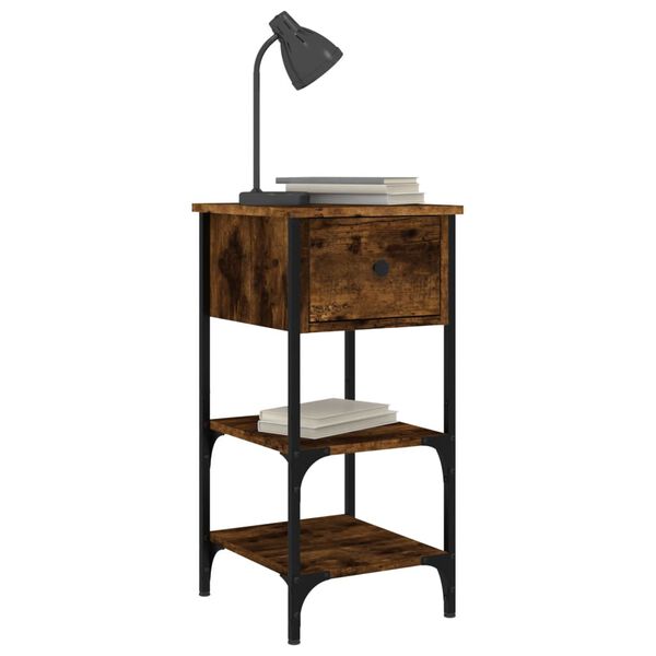 vidaXL Nattbord 2 stk r&oslash;kt eik 34x36x70 cm konstruert tre