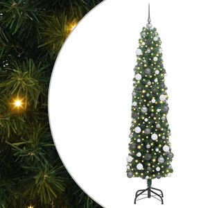 vidaXL Kunstig juletre med 300 LED gr&oslash;nn 180 cm PVC og st&aring;l og plast