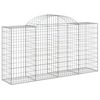 vidaXL Gabionkurv buet 200x50x100/120 cm galvanisert jern