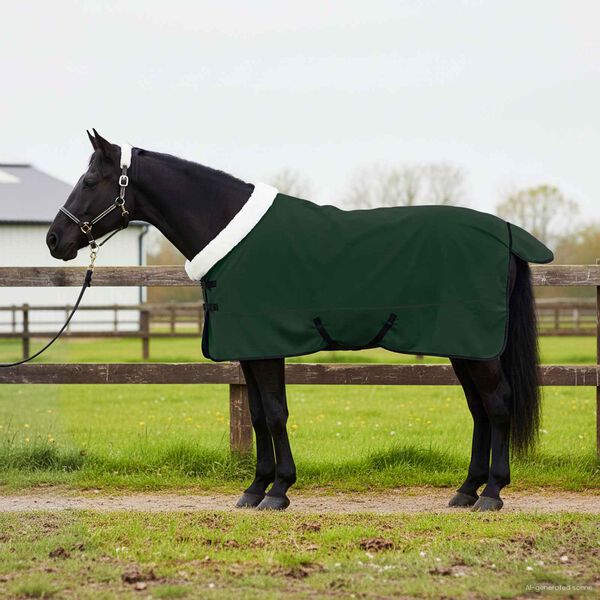 vidaXL Hestepledd Kraftig m&oslash;rk gr&oslash;nn 155 cm Polar fleece