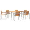 vidaXL Hage Spisegruppe 7 pcs Brun Massivt Teaktre