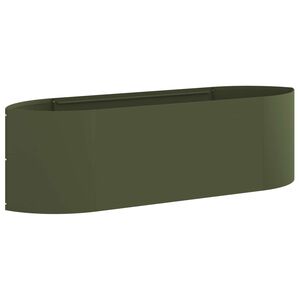 vidaXL Hevet Hagebed Olivengr&oslash;nn 140 x 40 x 40 cm St&aring;l
