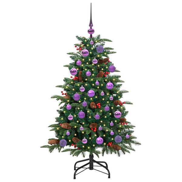 vidaXL Kunstig juletre med 150 LED gr&oslash;nn 120 cm PVC og Metall og Plast