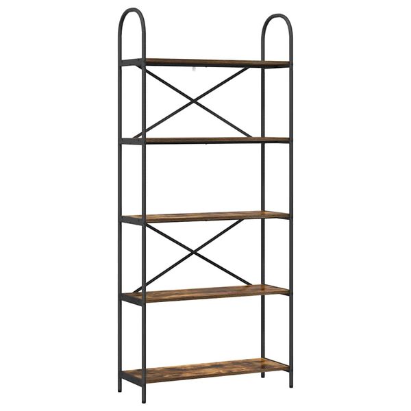 vidaXL Bokhylle R&oslash;kt eik 80 x 30 x 183 cm Konstruert tre