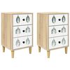 vidaXL Nattbordskap HANAU 2 stk. Sonoma eik 36 x 33 x 60 cm