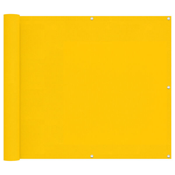 vidaXL Balkong Skjerm Gul 90 x 200 cm PU-belagt oxford alu