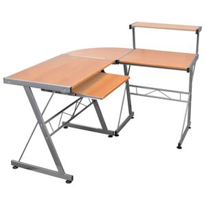 vidaXL Databord hj&oslash;rne brun 132x112x99 cm konstruert tre