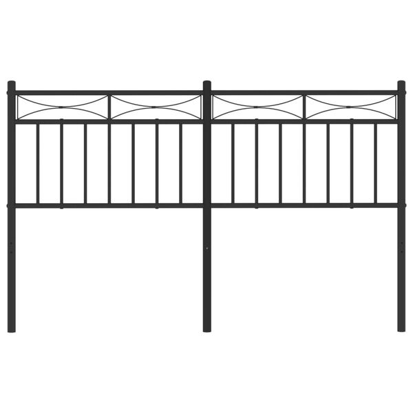 vidaXL Sengegavl i metall svart 140 cm