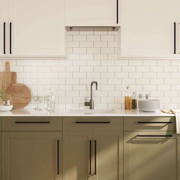 vidaXL Skaphåndtak 5 stk svart 320 mm rustfritt stål