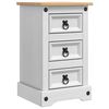 vidaXL Nattbord CORONA Hvit 35 x 32,5 x 58 cm Massiv furu