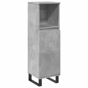 vidaXL Baderomsskap betonggr&aring; 30x30x100 cm konstruert tre