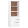 vidaXL Bokhylle med skuffer ALTA hvit 60x35x142 cm heltre furu