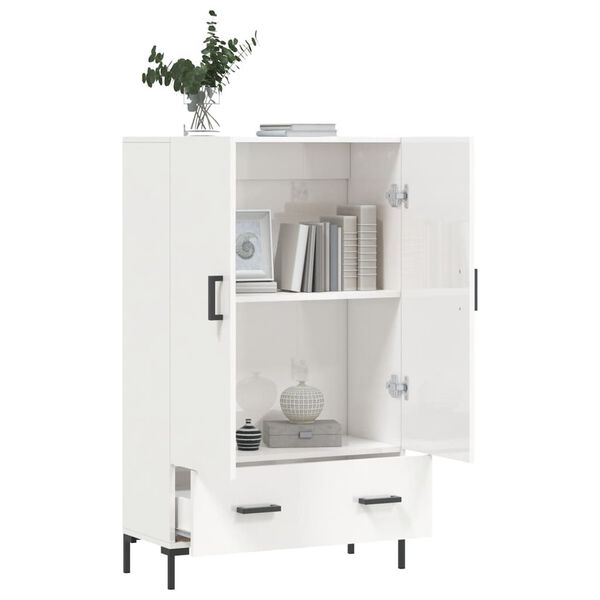 vidaXL Highboard h&oslash;yglans hvit 69,5x31x115 cm konstruert tre