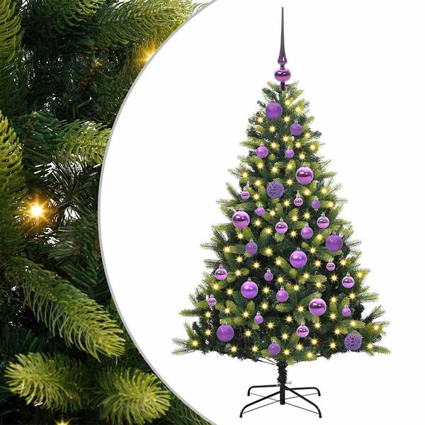vidaXL Kunstig Hengt Julegran med 150 LED-lys gr&oslash;nn 120 cm PVC og PE