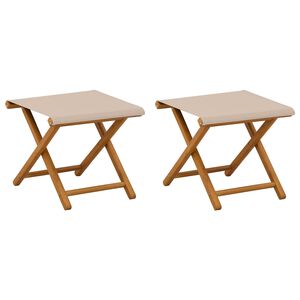 vidaXL Hage Stol 2 pcs Solid Eucalyptus Tre Beige