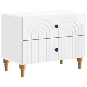 vidaXL Nattbordskap H&oslash;gglans hvit 62 x 34,5 x 48 cm Konstruert tre